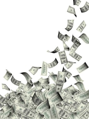 dolarlık banknotlar uçan 