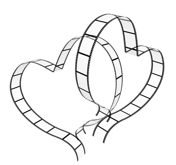 Two filmstrips in hearts shape — Stock Photo, Image