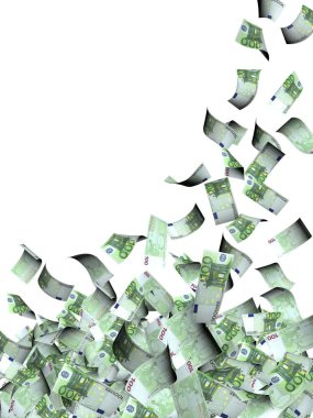 Euro banknot uçan