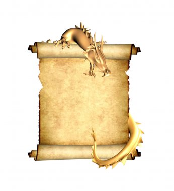 ve scroll eski parşömen Ejder