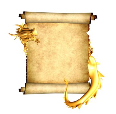 ve scroll eski parşömen Ejder