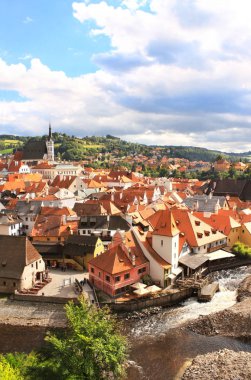 St. Vitus kilise ve Cesky Krumlov, Çek Republi havadan görünümü