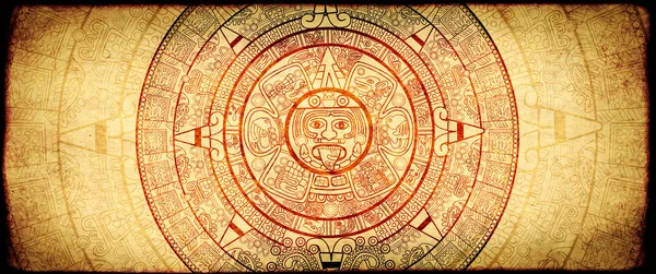 Grunge bakgrund med aztec kalender — Stockfoto