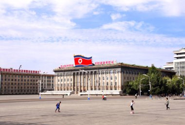 Kuzey Kore, Pyongyang - 26 Eylül 2017: Kare Kim Il Sung