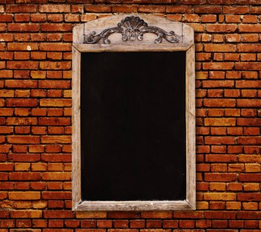 Ahşap işareti boş siyah menü yönetim kurulu ile