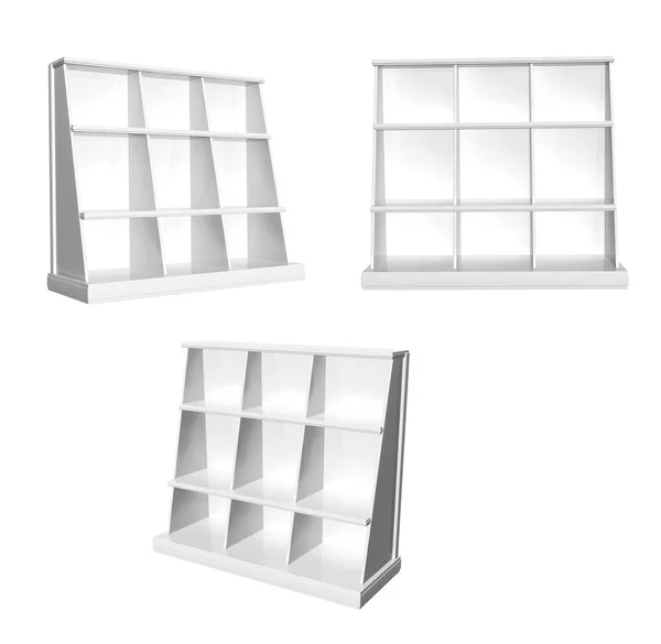 Set of showcases. View from different angles — Stock Photo, Image