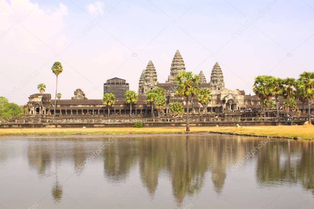 Famous landmark Angkor Wat complex, khmer culture, Siem Reap, Ca