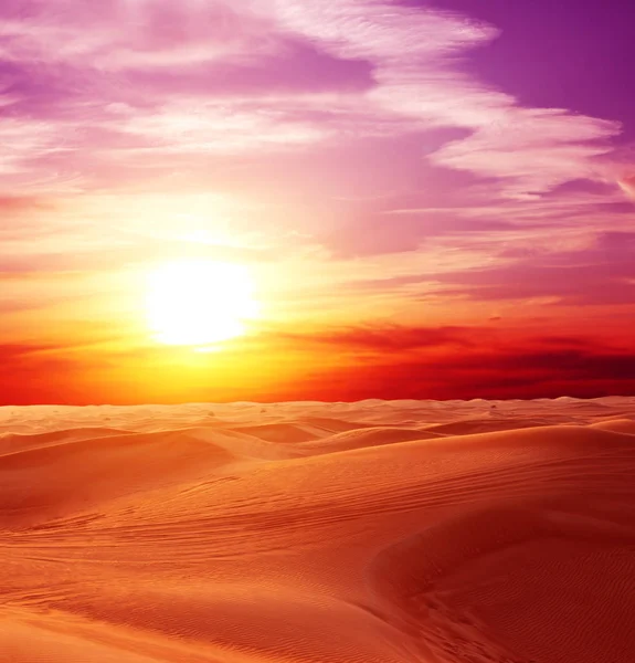 Pôr do sol no deserto — Fotografia de Stock