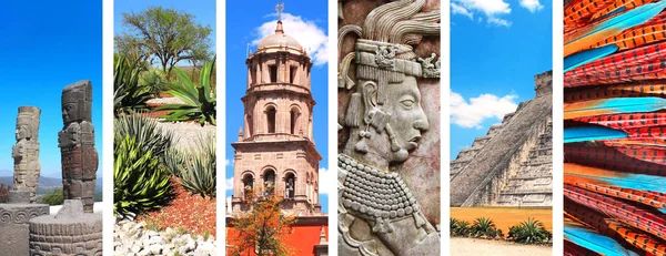 Set van banners met monumenten van Mexico — Stockfoto