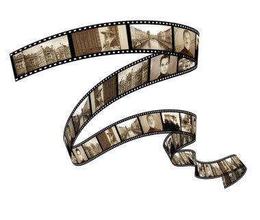 anılar - retro fotoğraf film şeridi ile