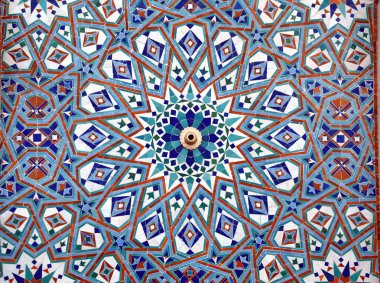 Detail of mosaic wall in Hassan II Mosque, Casablanca, Morocco clipart