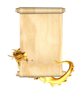 ve scroll eski parşömen Ejder