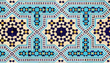 İran 'daki geleneksel İran mozaik duvarının ayrıntıları