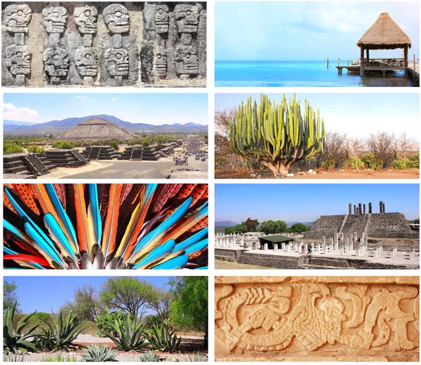 Set of banners with landmarks of Mexico — Stock Photo, Image