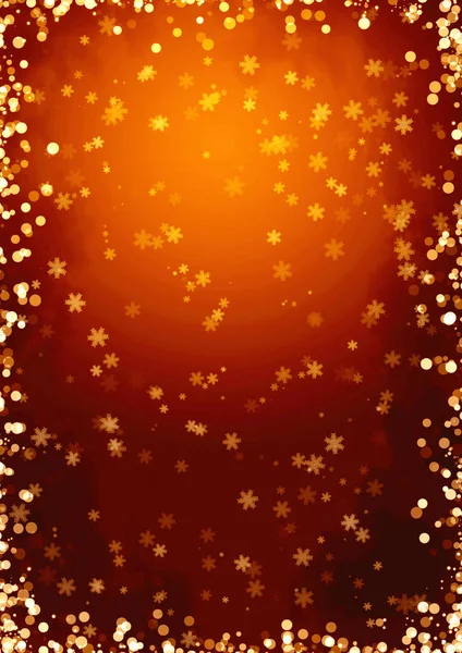 Weihnachten Hintergrund mit goldenem Bokeh, magischen Funken und Schneeflocke — Stockfoto