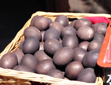 Ünlü siyah yumurtalar, Owakudani, Hakone, Japonya 