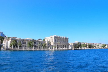 View from the Bosphorus to Dolmabahce Palace, Istanbul, Turkey clipart
