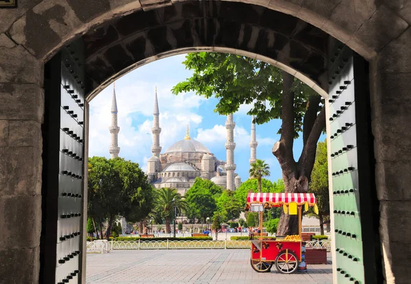 Modrá mešita (Mešita sultána Ahmet), náměstí Sultanahmet, Istanbul, — Stock fotografie