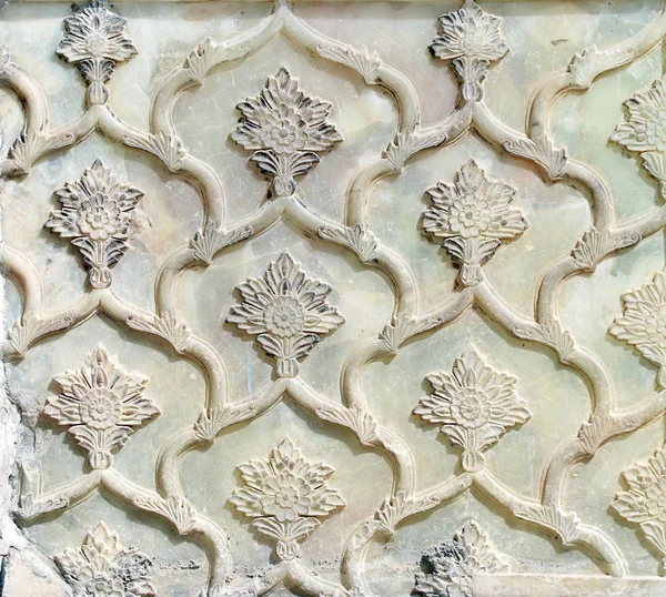 Bas-relief z ozdobą kwiatową w Pałacu Golestan, Teheran, Ira — Zdjęcie stockowe