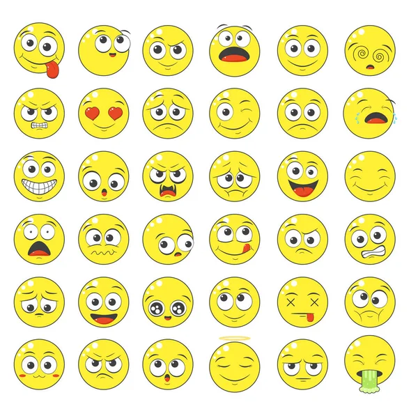 Emoticons mit unterschiedlicher Stimmung — Stockvektor