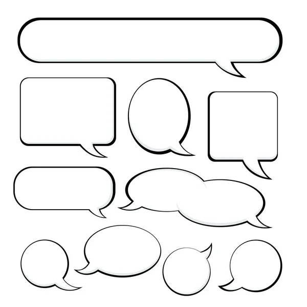 Set of retro empty comic speech bubbles — Stock Vector