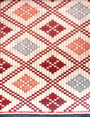 Geometrik desenli sisal ya da jute mat