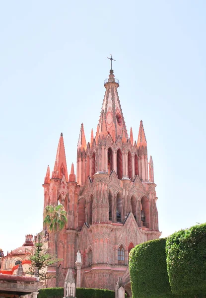 Kostel Archanděla Dome Věž San Miguel Allende Guanajuato Státu Mexiko — Stock fotografie