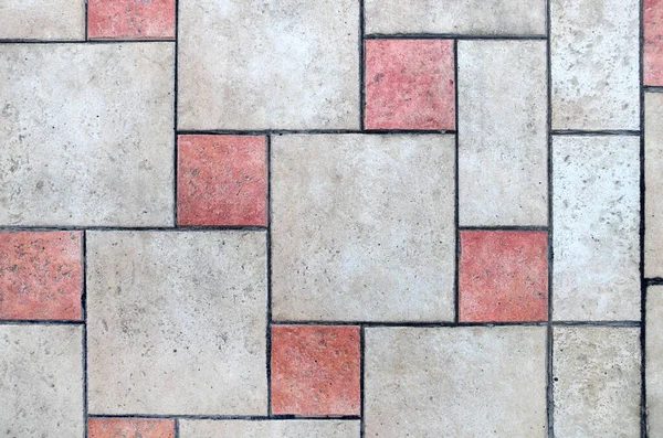 Vieilles Carreaux Porcelaine Texture Plancher Avec Des Carreaux Couleurs Rouge — Photo