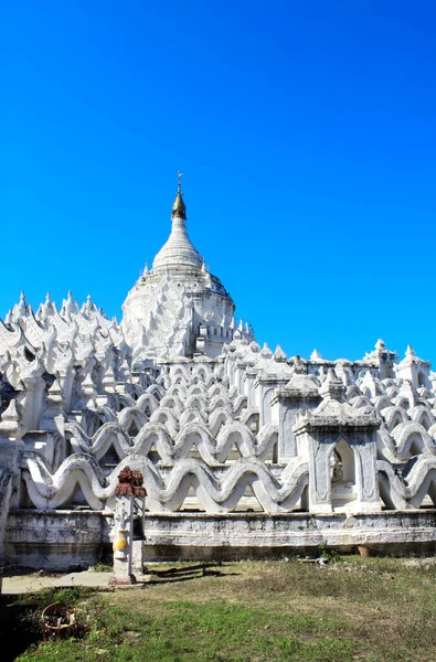 Λευκή Παγόδα Του Hsinbyume Myatheindan Pagoda Mingun Mandalay Μιανμάρ Βιρμανία — Φωτογραφία Αρχείου