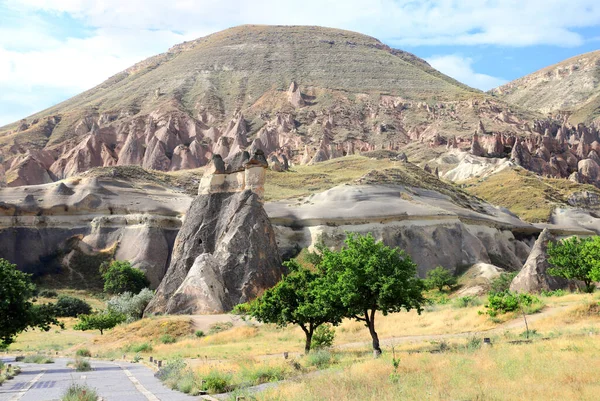 Fairy Skorsten Eller Multihead Stensvamp Pasabag Valley Kappadokien Anatolien Turkiet — Stockfoto