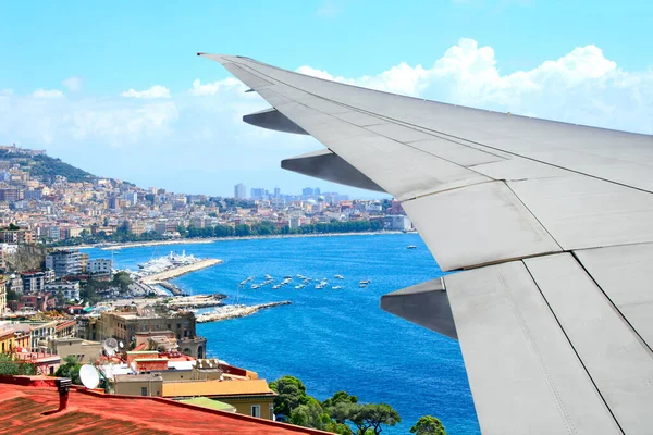 Concetto Viaggio Veduta Aerea Napoli Del Mediterraneo Italia Guardare Fuori — Foto Stock