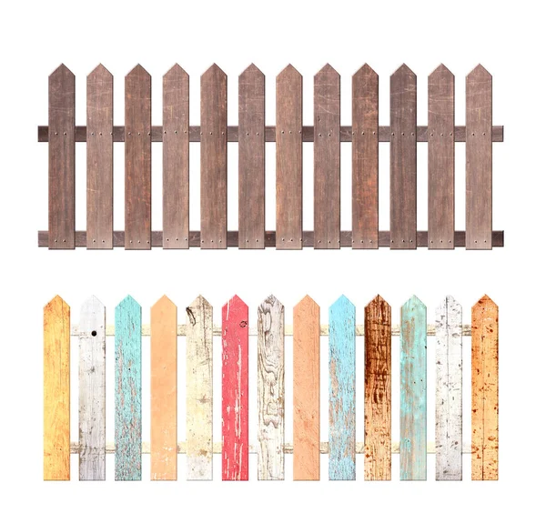 Set Rustic Wooden Fence Garden Fence Wood Planks Metal Rivets — Stock Photo, Image