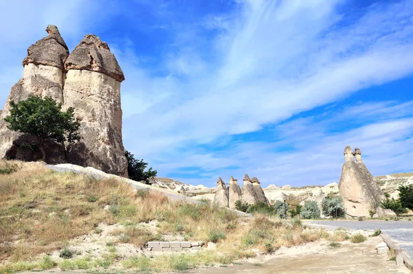 Vílí Komín Nebo Vícehlavé Kamenné Houby Pasabag Valley Cappadocia Anatolia — Stock fotografie