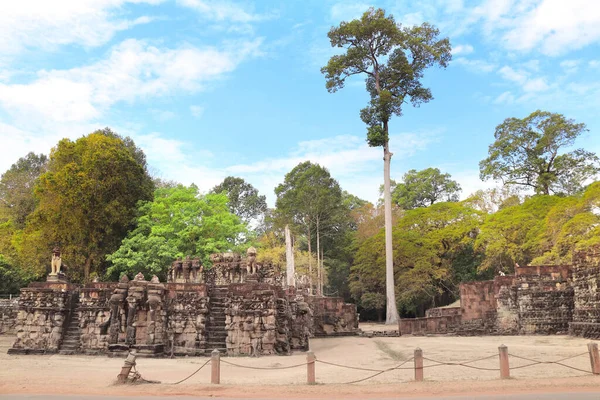 Kända Elefantterrassen Angkor Wat Angkor Thom Siem Skörda Kambodja Indokina — Stockfoto