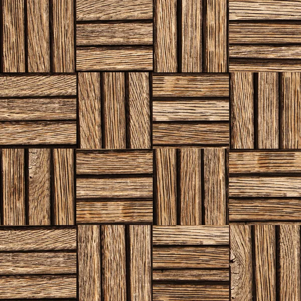 木地板无缝隙质感 有正方形元素 褐色的旧木板的纹理 无限纹理可用于墙纸 图案填充 网页背景 表面纹理 — 图库照片