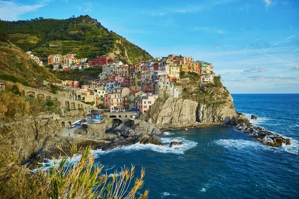 Festői kilátás nyílik Corniglia, Cinque Terre, Liguria, Olaszország — Stock Fotó