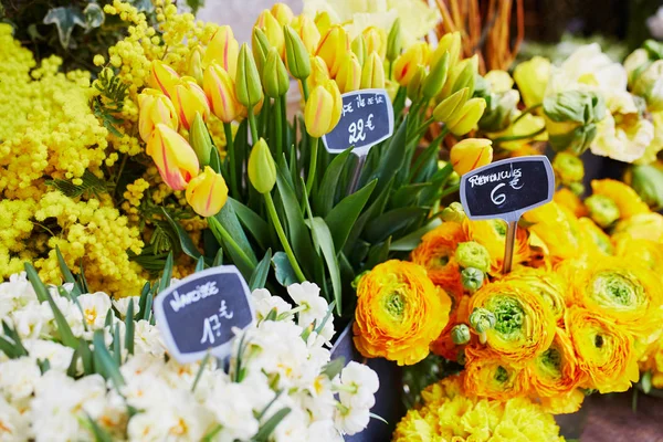 Açık çiçek pazarı Paris, Fransa — Stok fotoğraf