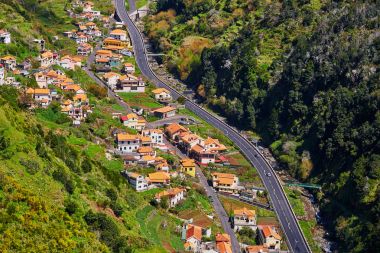 Tipik Madeira manzara havadan görünümü