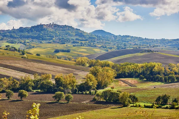 Landschap van San Quirico d'Orcia, Toscane, Italië — Stockfoto