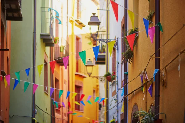 Maisons Typiques Italiennes Colorées Dans Une Rue Bosa Sardaigne Italie — Photo