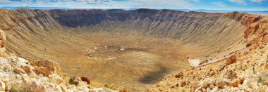 Panorama of Meteor crater also known as Barringer crater in Arizona, United States of America clipart