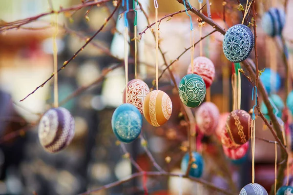 Barevné Velikonoční Vejce Prodávají Velikonoční Veletrhu Vilnius Litva Tradiční Litevské — Stock fotografie