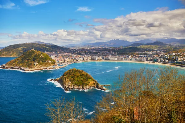 Uitzicht vanuit de lucht op San Sebastian, Spanje — Stockfoto