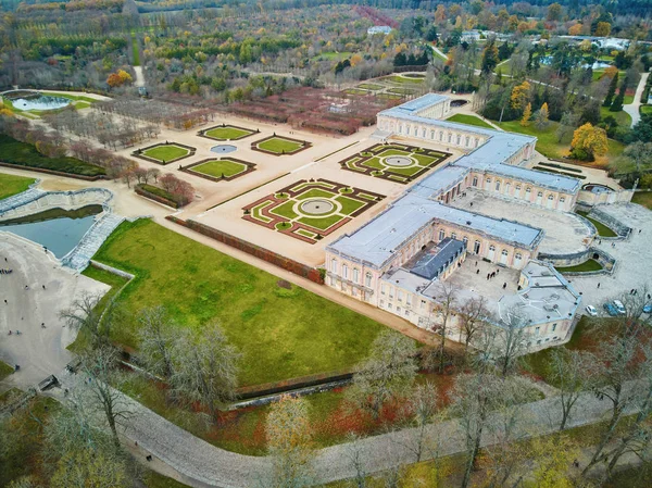 Aerial view of Grand Trianon palace in the Gardens of Versailles near Paris, France — Stock Photo, Image