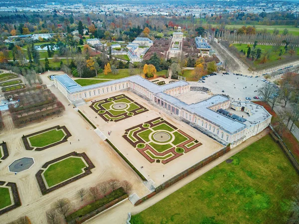 Aerial view of Grand Trianon palace in the Gardens of Versailles near Paris, France — 스톡 사진