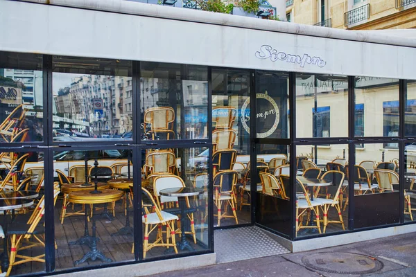 Париж Франция Марта 2020 Закрытые Рестораны Кафе Париже Время Вспышки — стоковое фото
