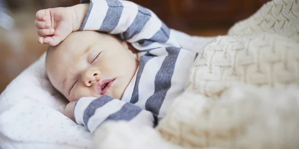 Adorable Baby Girl Sleeping Crib Little Child Having Day Nap — Stock Photo, Image