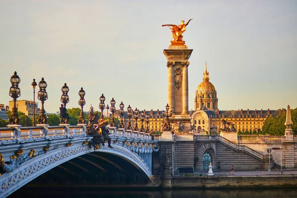 Paris France May 2020 Alexandre Iii Bridge Invalides Cathedral Empty — Stock Photo, Image