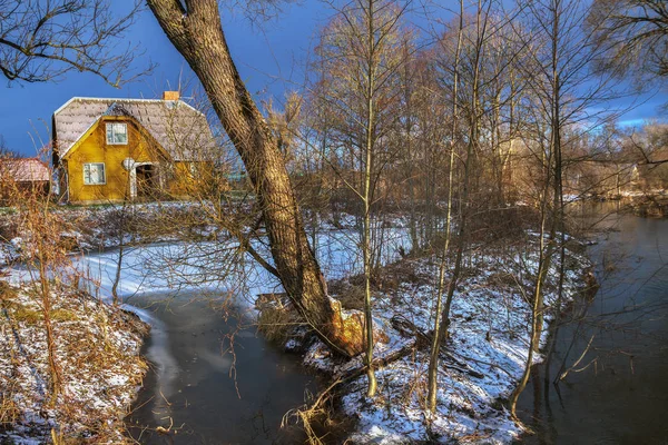 Landsbygden vinterlandskap. — Stockfoto