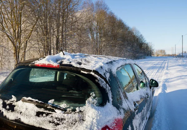 Countryside road in a winter. — Stock Photo, Image